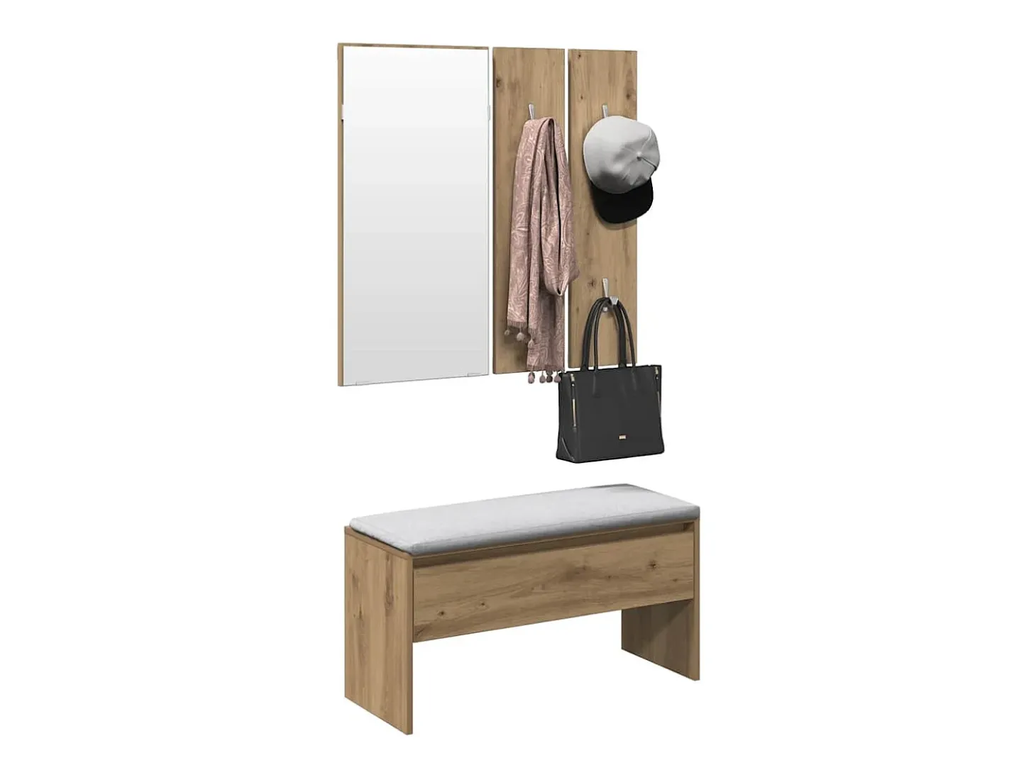 Conjunto de muebles de recibidor de madera de ingeniería de roble hecho a mano