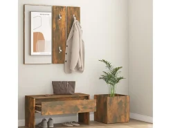 Conjunto de muebles de recibidor de madera de ingeniería de roble ahumado