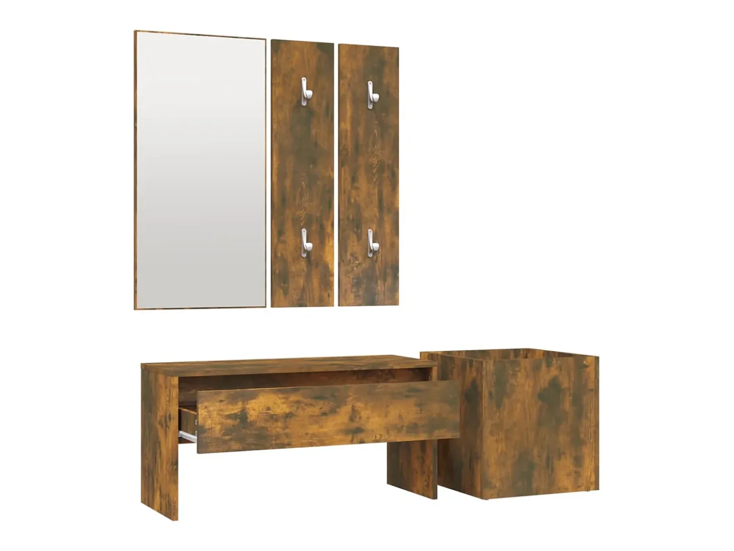 Conjunto de muebles de recibidor de madera de ingeniería de roble ahumado