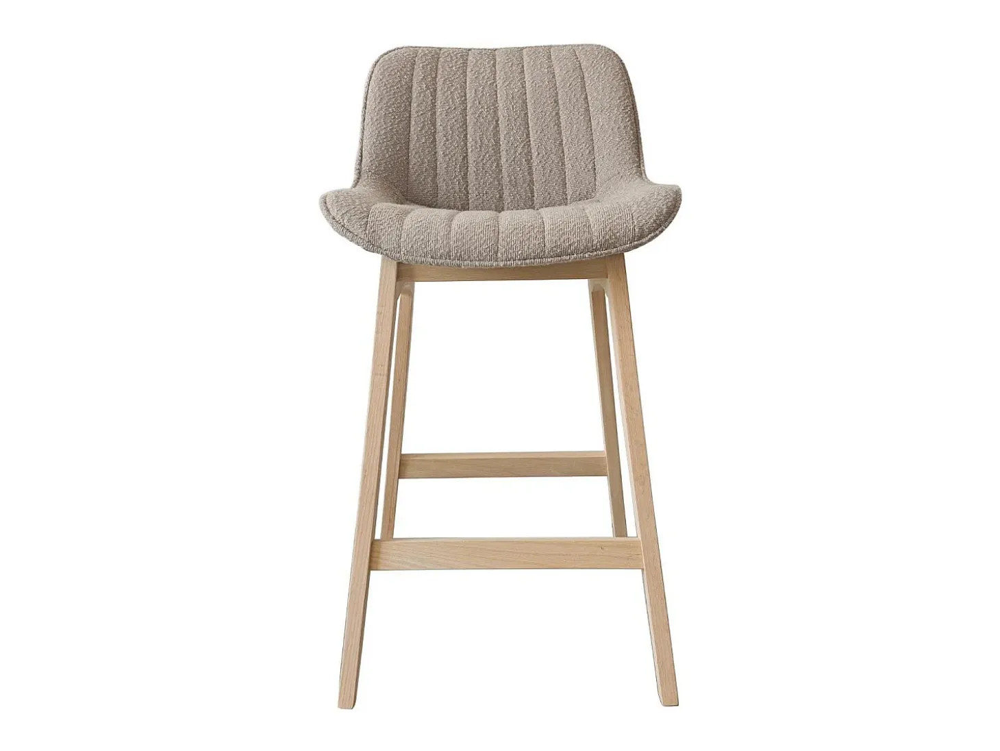 Conjunto de sillas de isla y bar de roble con asiento de tela de rizo MILK de 65 cm