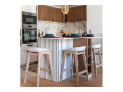 Conjunto de taburetes de bar de madera 65cm RIVA