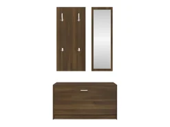 Conjunto de zapatero 3 en 1 roble marrón