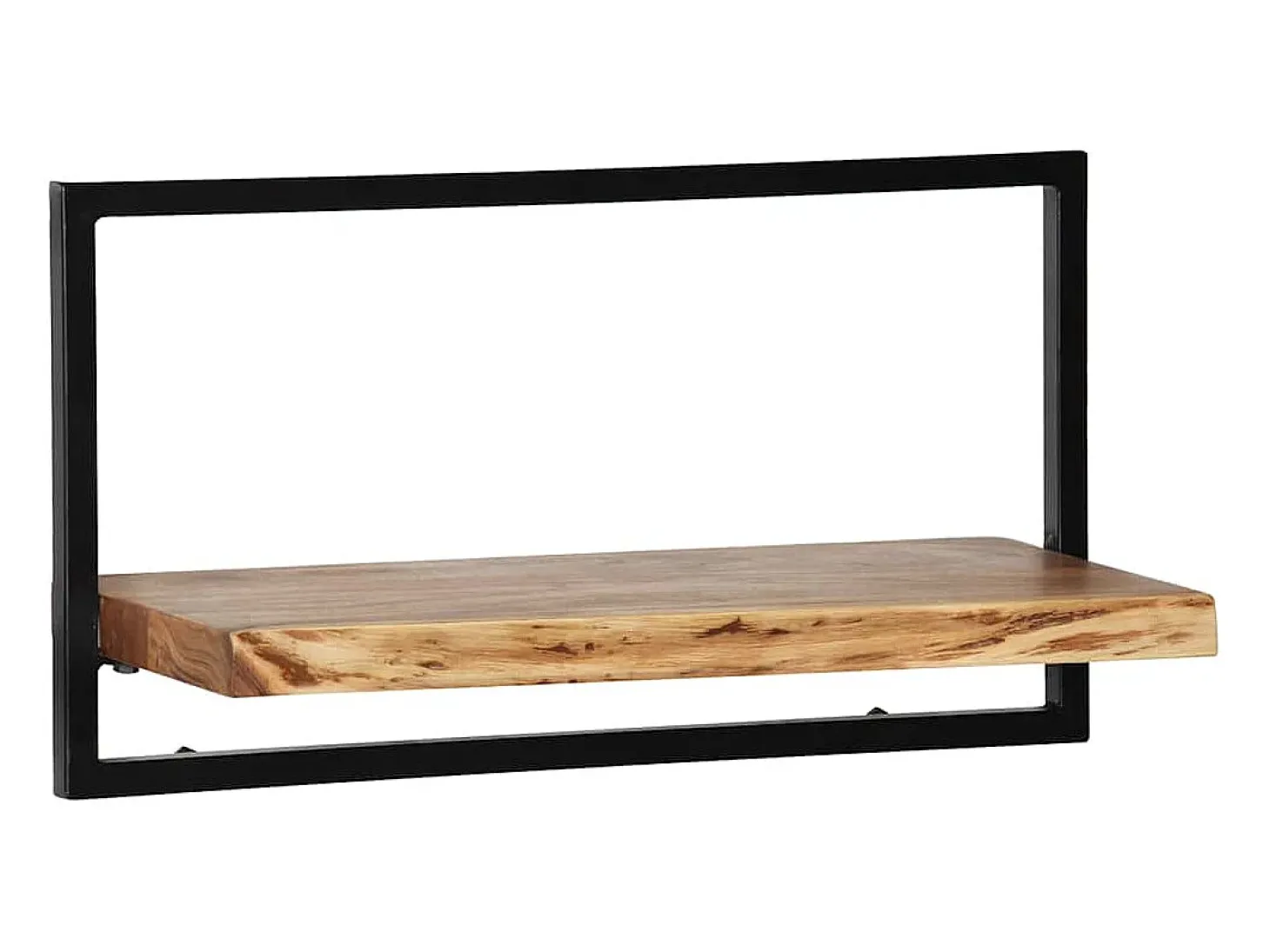 Conjunto estantes pared 5 piezas madera maciza acacia y acero