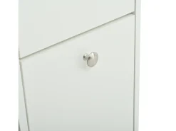 Conjunto perchero de entrada 85x40x180 cm - con espejo y 2 zapateras - 2 puertas - estantes abiertos - blanco