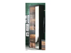 Conjunto recibidor 3 piezas en melamina roble oscuro y gris Orcel