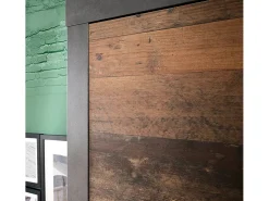 Conjunto recibidor 3 piezas en melamina roble oscuro y gris Orcel