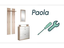 Conjunto recibidor para Entrada Pasillo en Blanco y Sonoma con LED 105x24x89cm Paola