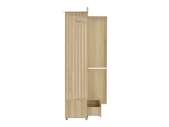 Conjunto vestidor de entrada - 115,5x38,5x194,5 cm - con espejo y tendedero abierto - 1 cajón y 2 puertas - MDF - Color roble