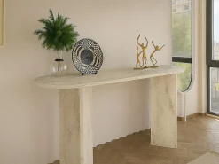 Consola - Efecto travertino beige - TOPANIA