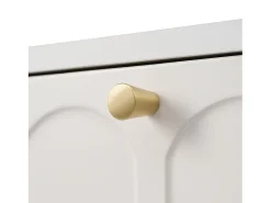 Consola con 2 cajones - Blanco leche y dorado - Madera y metal