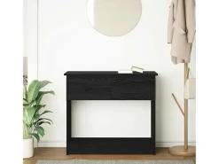 Consola con cajones negra 85,5x38,5x74,5 cm