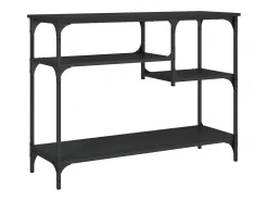 Consola con estantes negra 100x35x75 cm