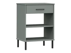 Consola con patas de metal Gris Madera maciza de pino OSLO