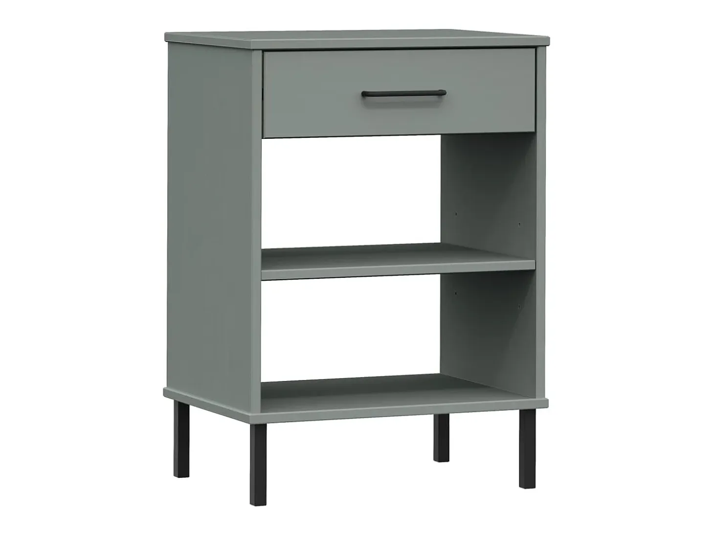 Consola con patas de metal Gris Madera maciza de pino OSLO