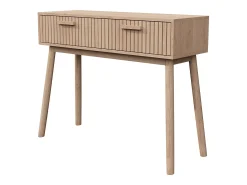 Consola de 2 cajones con efecto madera y listones