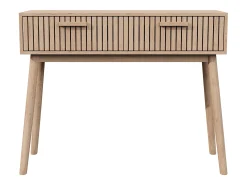 Consola de 2 cajones con efecto madera y listones
