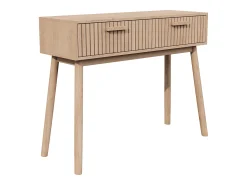 Consola de 2 cajones con efecto madera y listones