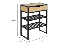Consola de entrada de metal y madera W60 x H80 WILKO
