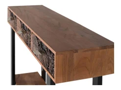 Consola de madera de acacia teñida marrón