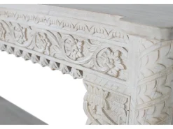 Consola de madera de mango blanco envejecido