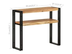 Consola de mesa 90x30x75 cm Bois d'acacia massif
