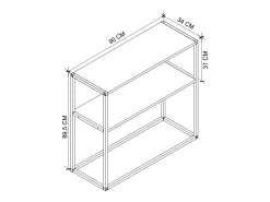 Consola De Metal Con Soporte De Exhibición Moderno 90X90X34 Safir