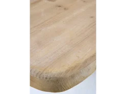 Consola de poliresina cemento blanco y tablero de madera de abeto
