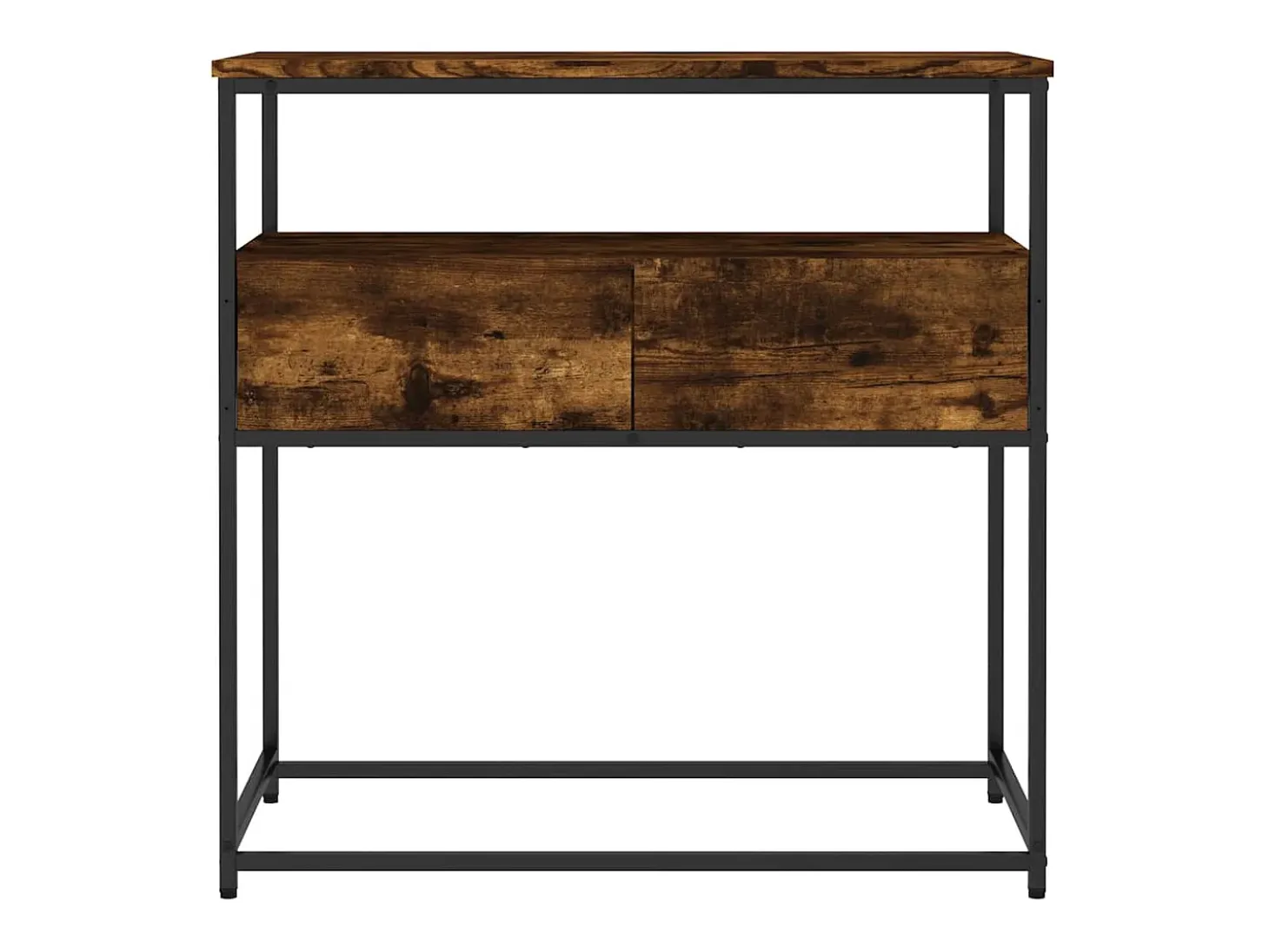 Consola de roble ahumado 75x40x75 cm madera de ingeniería