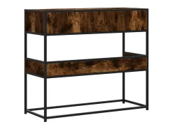 Consola de roble ahumado 90x35x80 cm madera de ingeniería