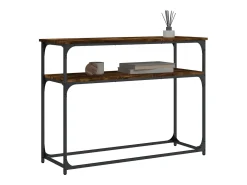 Consola de roble ahumado 100x35,5x75 cm madera de ingeniería