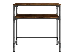 Consola de roble ahumado 75x35,5x75 cm madera de ingeniería