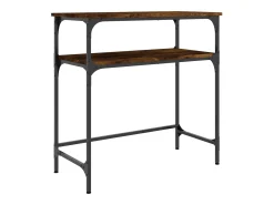 Consola de roble ahumado 75x35,5x75 cm madera de ingeniería