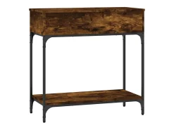 Consola de roble ahumado 75x34,5x75 cm madera de ingeniería