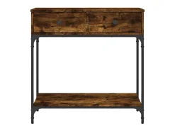 Consola de roble ahumado 75x34,5x75 cm madera de ingeniería