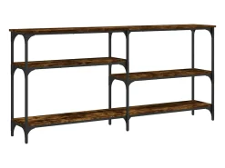 Consola de roble ahumado 160x29x75 cm madera de ingeniería