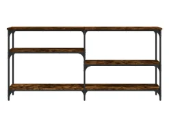 Consola de roble ahumado 160x29x75 cm madera de ingeniería