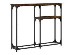 Consola de roble ahumado 90x22,5x75 cm madera de ingeniería