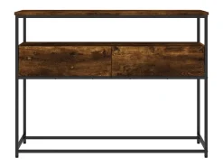 Consola de roble ahumado 100x40x75 cm madera de ingeniería