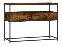 Consola de roble ahumado 100x40x75 cm madera de ingeniería