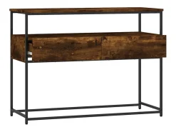 Consola de roble ahumado 100x40x75 cm madera de ingeniería