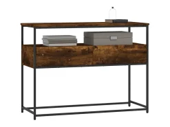 Consola de roble ahumado 100x40x75 cm madera de ingeniería