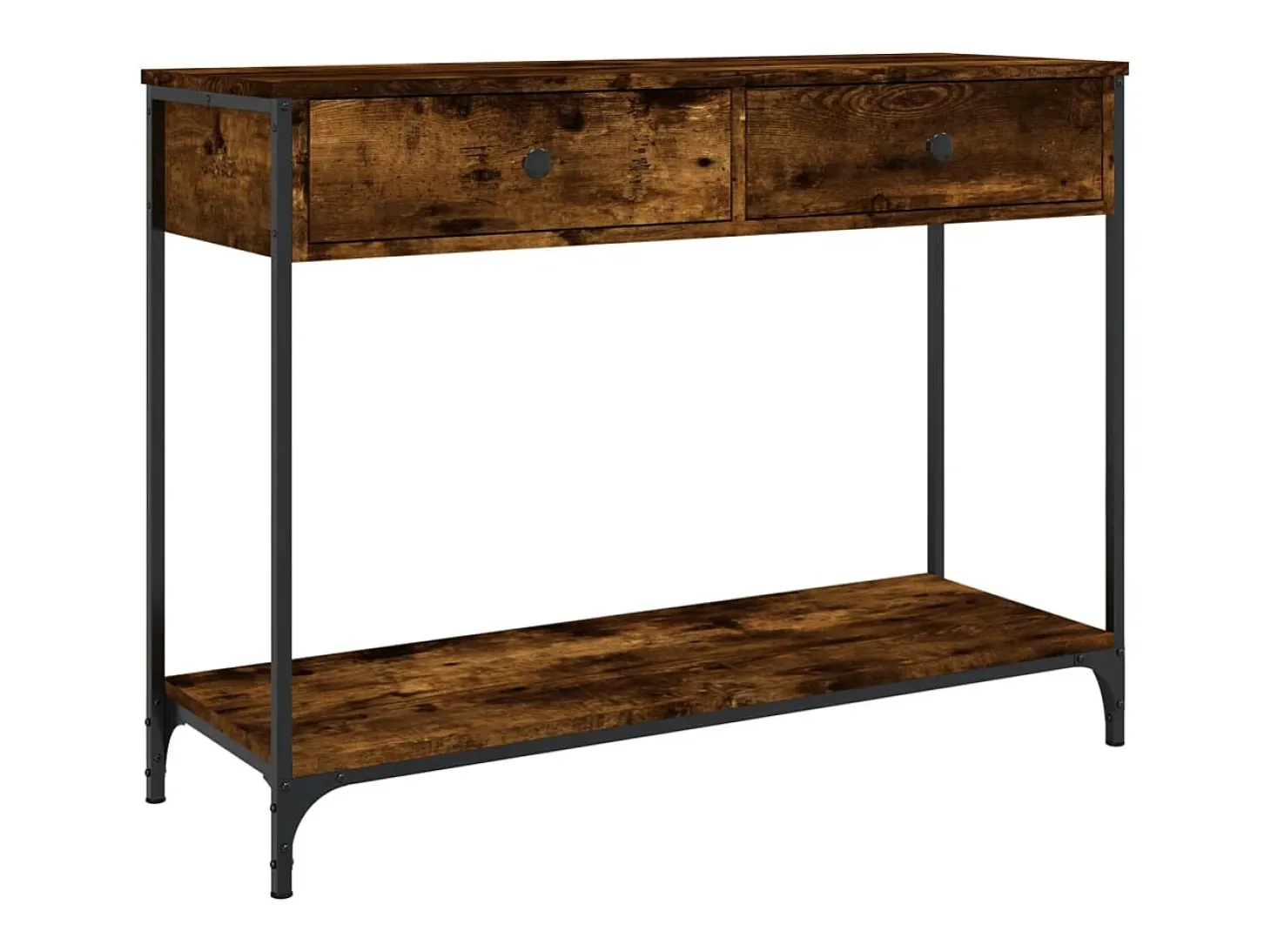 Consola de roble ahumado 100x34,5x75 cm madera de ingeniería