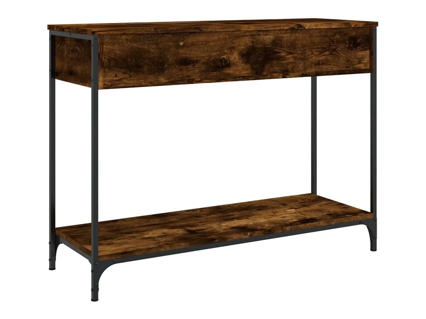 Consola de roble ahumado 100x34,5x75 cm madera de ingeniería