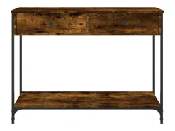 Consola de roble ahumado 100x34,5x75 cm madera de ingeniería