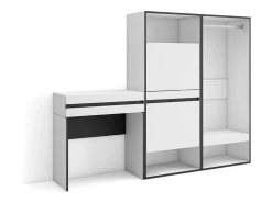 Consola entrada, 190x35x145cm, Recibidor, Zapatero, Vestidor abierto, Blanco