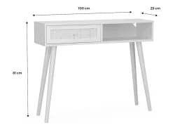 Consola estilo escandinavo de caña, 100cm negro