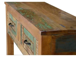 Consola exclusiva madera reciclada multicolor