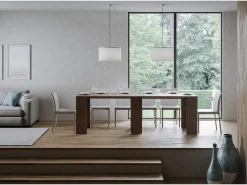 Consola extensible 78x47/299 cm Allin nogal extensiones internas