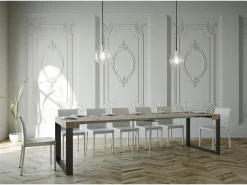 Consola extensible 90x40/300 cm Elettra Roble Natural estructura Antracita