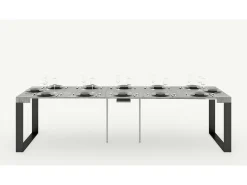 Consola extensible 90x40/300 cm Elettra Roble Natural estructura Antracita